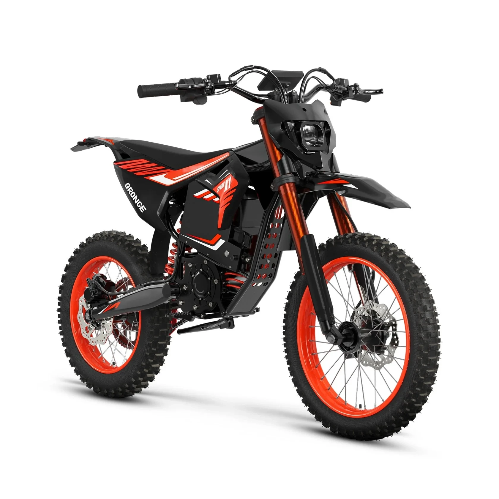 QRONGE X1 Spark L Electric Motorcycle, 4500W Peak Electric Bicycle, 60V 28.8Ah Up to 50MPH & 60 Miles Electric Dirt Bike, Full Suspension 17"/14" Off-Road Tire E-Dirt Bike for Adults Teens 1-Year Warranty image 2