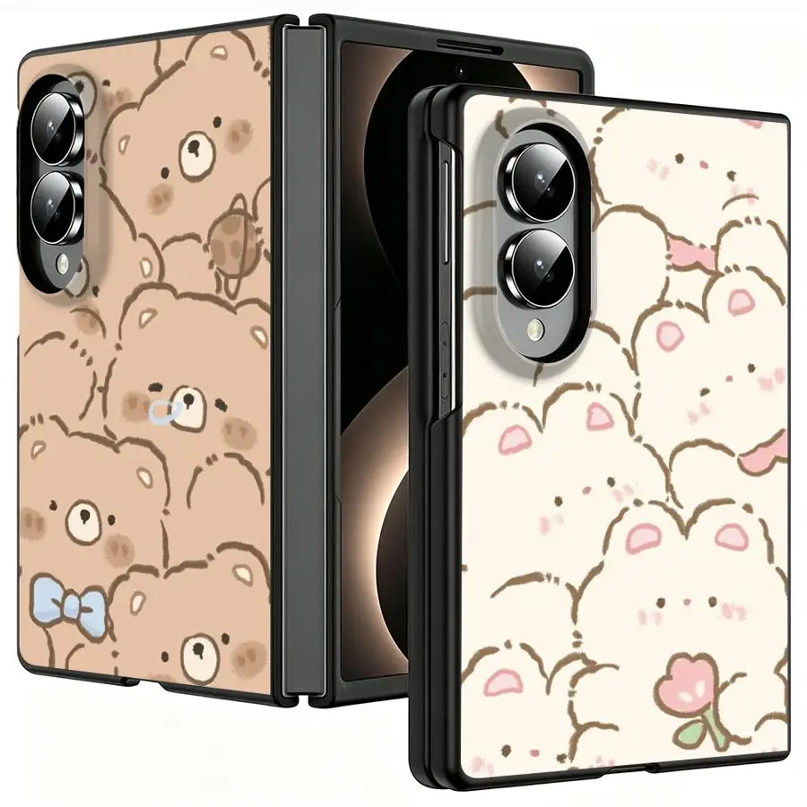 Case for Samsung Galaxy Z Fold 8 ZFold8 Z Fold8 Wide ZFold Wide Luxury Phone Cover Cute Cartoon Little Bear Rabbit
