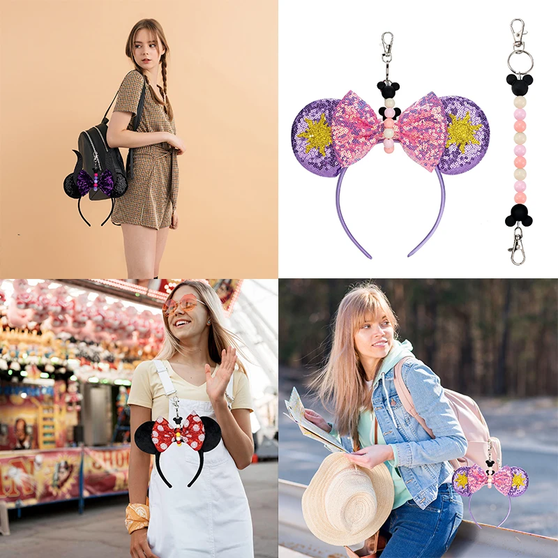 2-teiliges Set Niedliche Cartoon Minnie Maus Ohren Haarreif Kamera-Anhänger DIY Party für Kinder Mädchen Geburtstag Geschenke Cosplay Zubehör