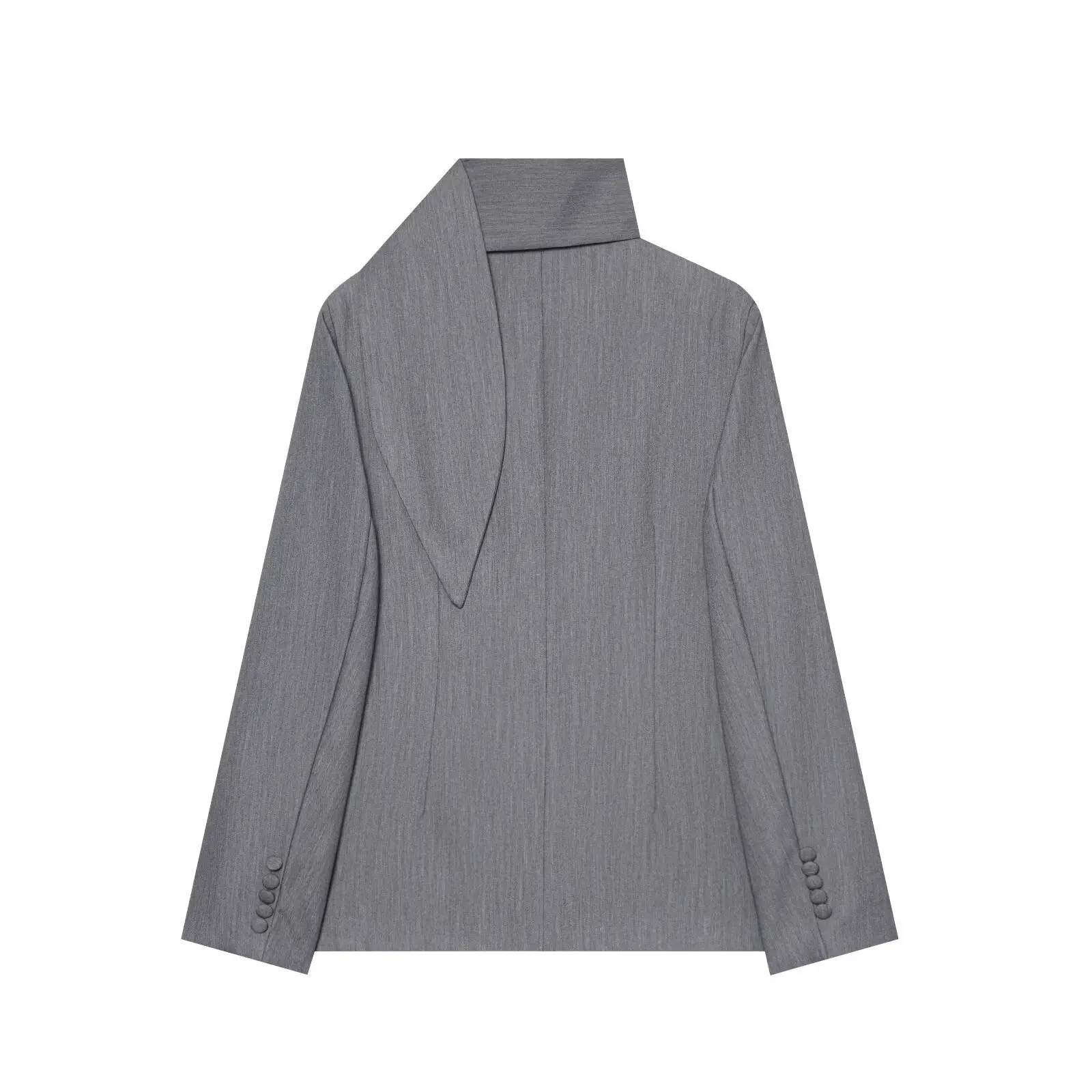 BSAY Damen Eleganter Blazer mit Schal-Reverskragen, Einreihig, Verdeckte Knöpfe, Lange Ärmel, Einfarbig, Business-Casual-Anzugjacke – Detail 6