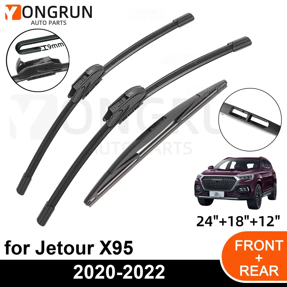 

3PCS Car Wiper for Jetour X95 2020-2022 Front Rear Windshield