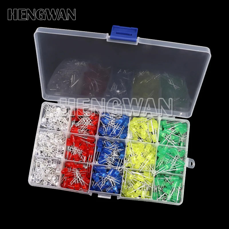 3MM 5MM Light Emitting Diodes electronic kit box F3 F5 LED Diode Assorted Kit White Green Red Blue Yellow Orange