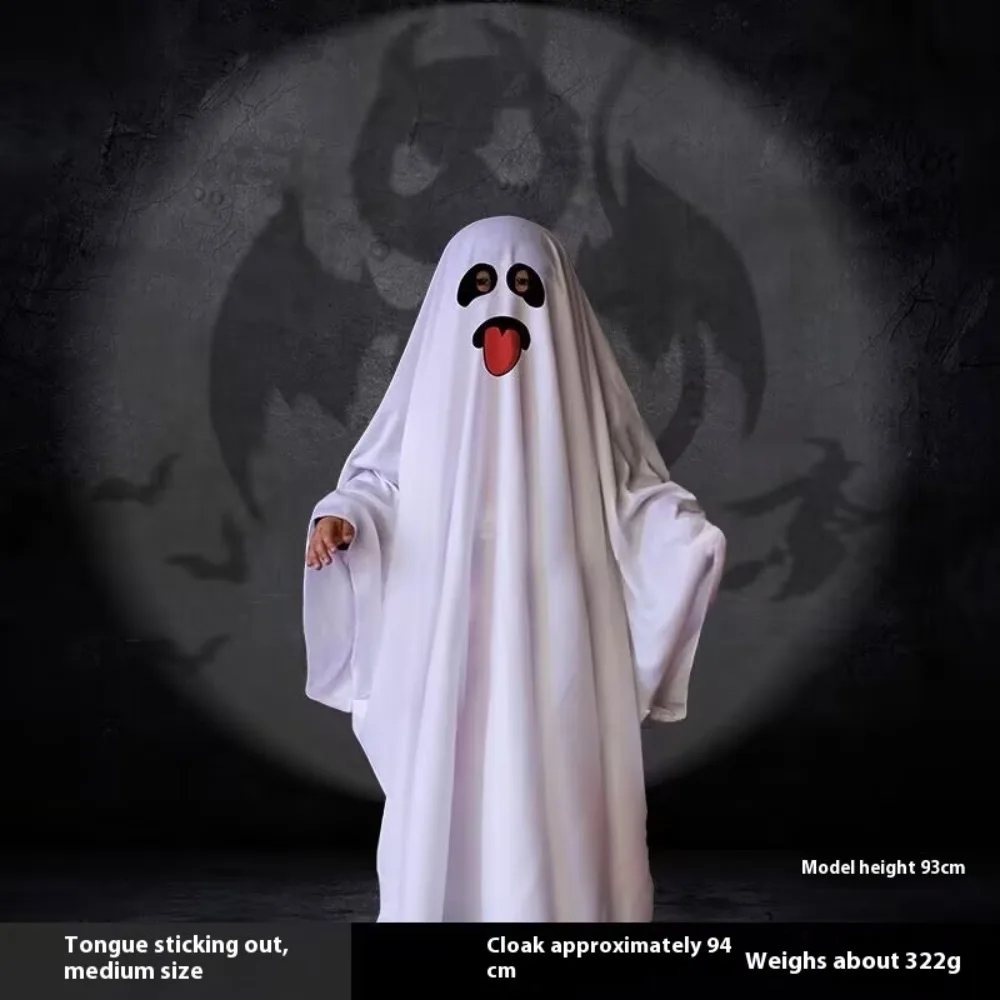 คอสตูมคอสเพลย์ผีขาวฮาโลวีน - เสื้อคลุมน่ากลัว, ชุดพ่อแม่และลูกสําหรับการสวมหน้ากาก, ตกแต่งฮาโลวีน