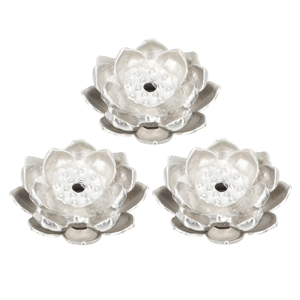 

3Pcs Lotus Incense Burner Style Gold Copper Incense Holder Stick Catches Resin Charcoal Outdoor Indoor