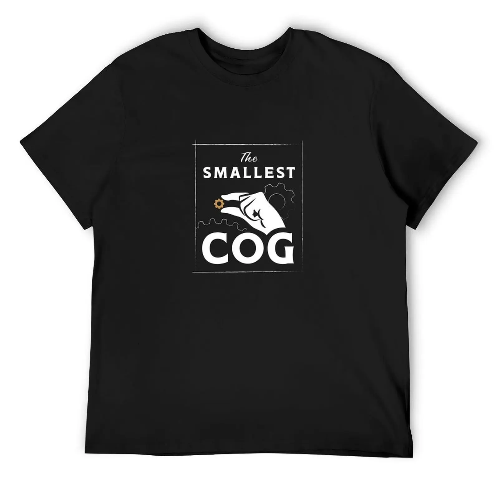 The Smallest Cog White Logo Design T-Shirt plain sublime mens t shirts top quality