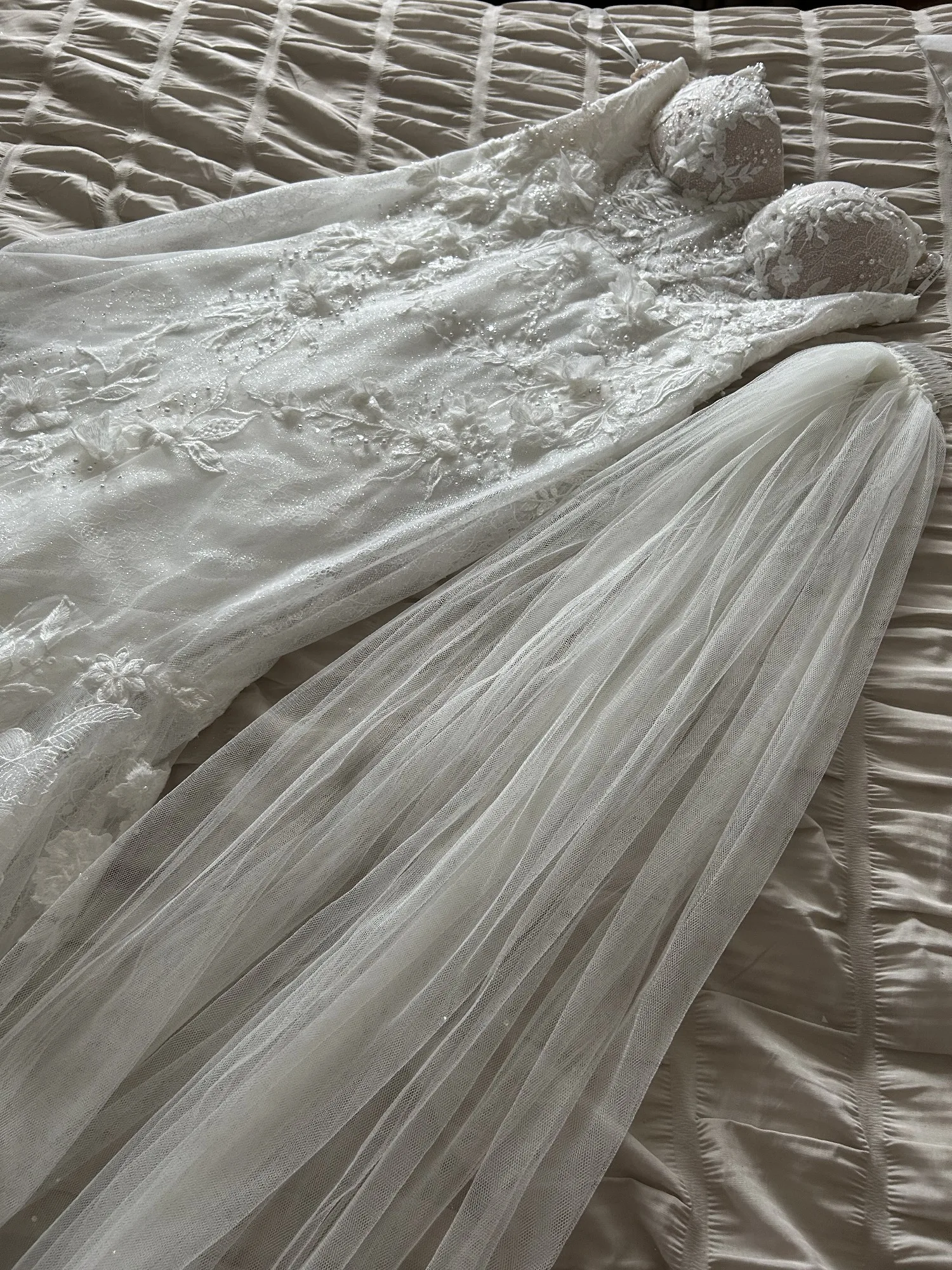 Aangepaste 2026 witte elegante fishtail rok bruiloft kant stickers riem decoratie vestido de novia geschikt voor bruiloft