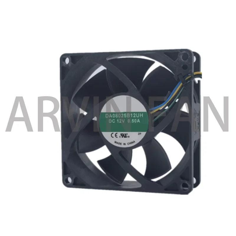 Original DA08025B12UH DC 12V 0.50A 80*80*25MM 8CM 80mm Cooling Fan 4 pin PMW PSU Cooler