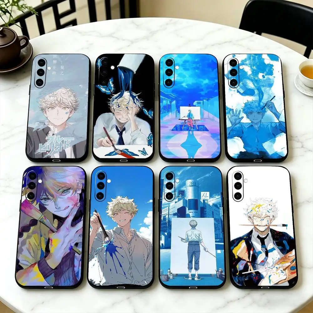 Yatora Yaguchi Blue P-Period Phone Case For Samsung Galaxy A73,A72,A71,A70,A53,A52,A51,Soft Silicone Black Cover
