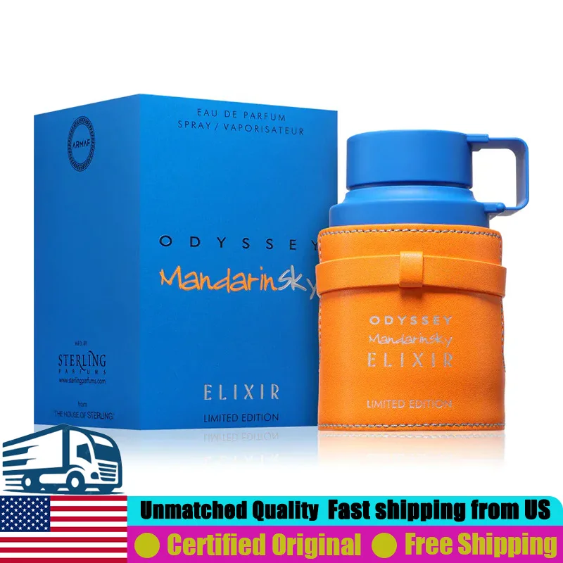 Armaf Odyssey Mandarin Sky Elixir Eau de Parfum 3.4 Ounce Premium Arabian Perfumes Lasting Oriental Woody Unisex Cologne Perfume