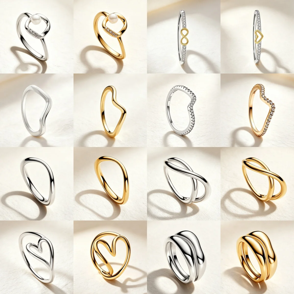 Hot Selling 925 Silver Simple Temperament Eternal Love Charm Folding Ring Women's High-End Jewelry Wedding Wift Accessories