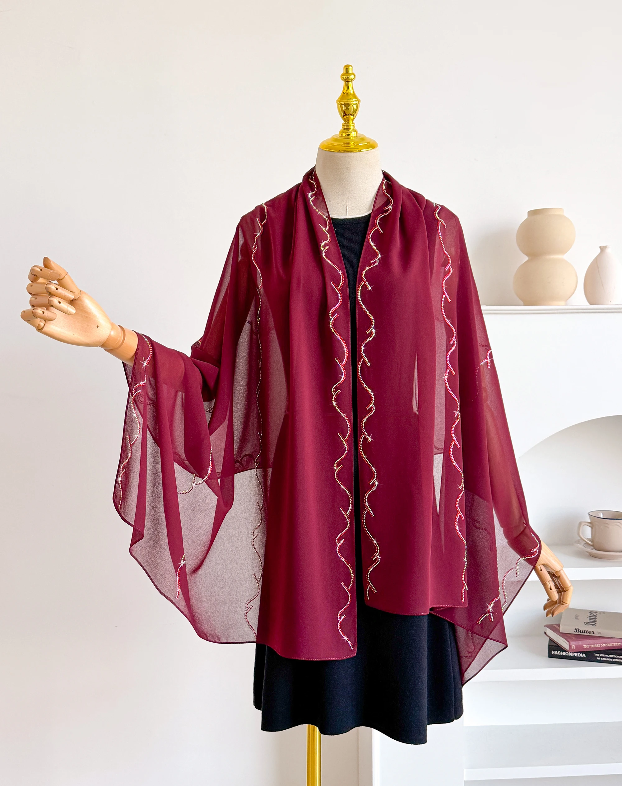 

Женский однотонный шелковый платок универсального мусульманского стиля, весенне-летний шарф-пашмина для женщин, защита от солнца