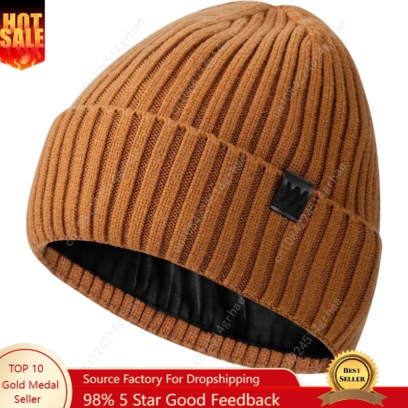 

Winter Beanie Hat for Men & Women, Fleece Lined Thermal Knit Hat Ski Beanie Skull Cap Cuffed Cap for Cold Weather