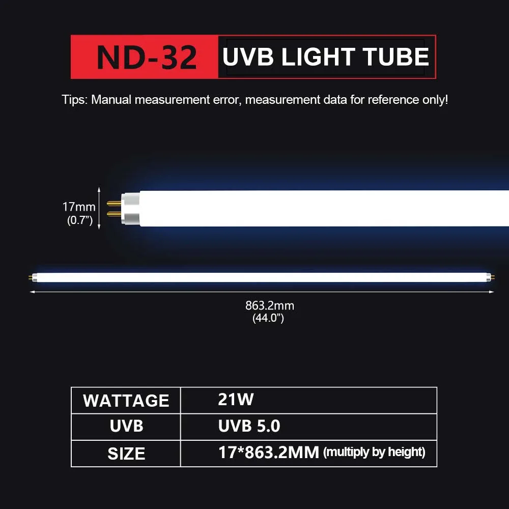 NOMOY PET Reptile Pet Habitat Lighting UVB Fluorescent Desert T8 Light Bulb 10.0 UVB Daylight Lamp Reptile Accessories images - 6