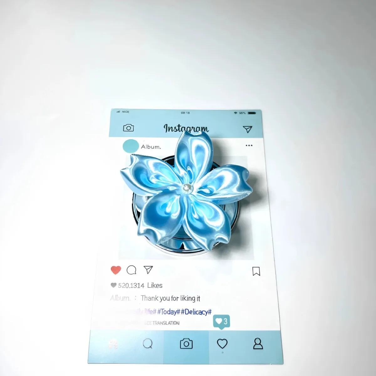 Satin Pearl Flower Magnetic Phone Grip Holder Cute Shiny Base Finger Socket Phone Stand Bracket for Girl Cell Daily Accessory - view 4