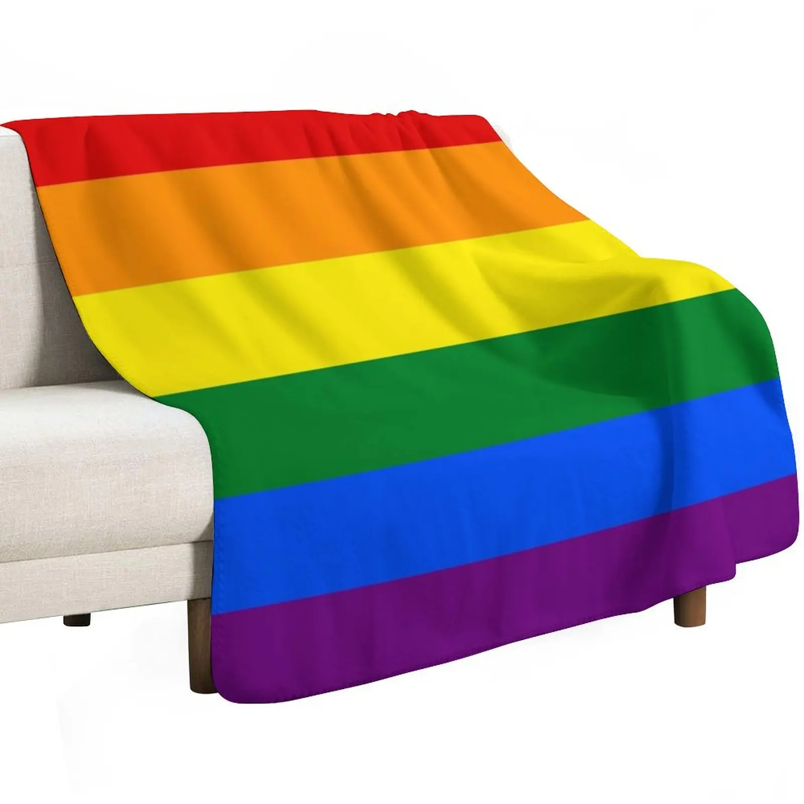 Gay Pride Rainbow Flag Throw Blanket Warm Plush Fuzzy Blanket for Living Room