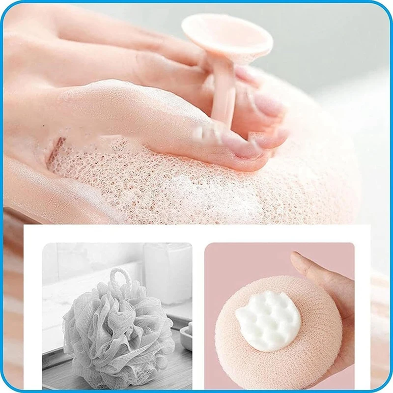 6PCS 2-In-1 Sunflower Bath Ball Set Kit Per Soft Sunflower Suction Cup Bath Ball Set