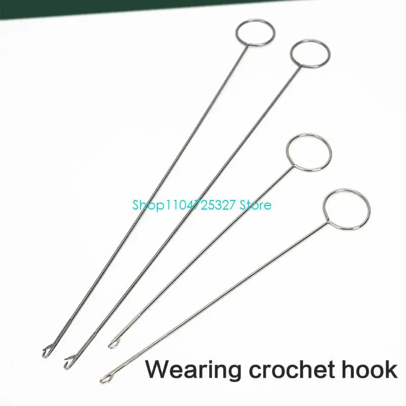 D8KF Long Elastic String Threader Easy Quick Insert Metal Drawstring Threader Sewing Threading Aid For Tailoring Accessories