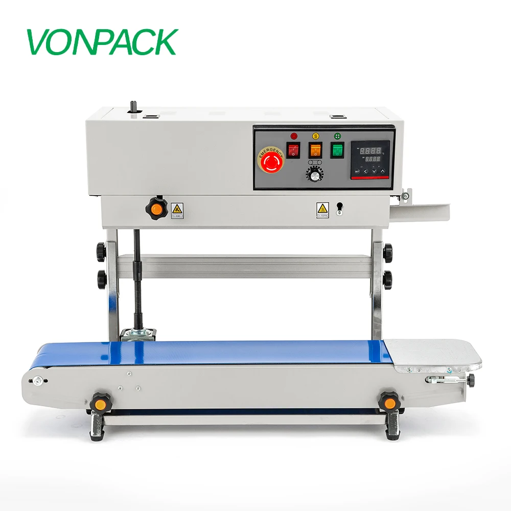 

VONPACK FR-770 Continuous Band Sealing Machine Automatic Heat Sealer Machine Vertical Plastic Sealer Pouch Packaging Machine