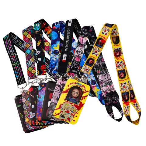 Horror Movies Anime Lanyard For Keys ID Card Cover Badge Holder Business Phone Key Lanyard Neck Straps Keychain Rope Accessories
