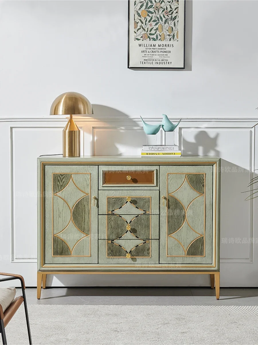 

Integrated Wall Solid Wood Living Room Storage Kitchen Tea Bowl Storage Restaurant Side Cabinet