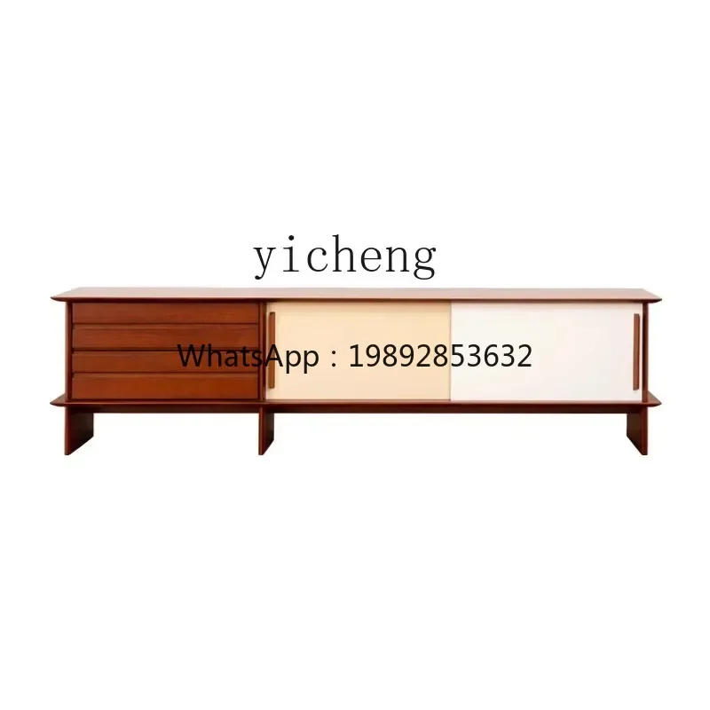 GZ  Nordic solid wood TV cabinet living room home storage color matching storage corridor TV cabinet