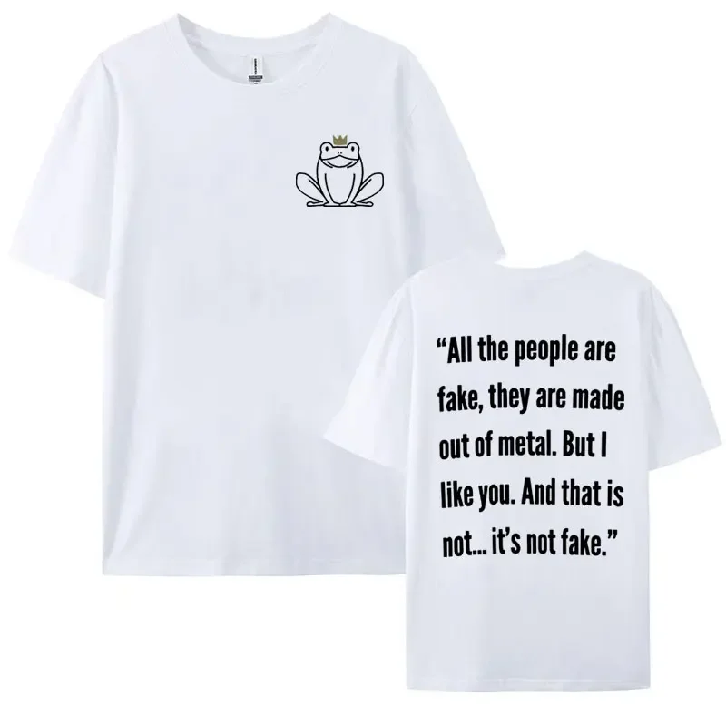 Young Royals Hillerska Skolan T Shirt Frog Prince All The People Are Fake T Shirts Men Women Fashion Retro Oversized Cotton Tees