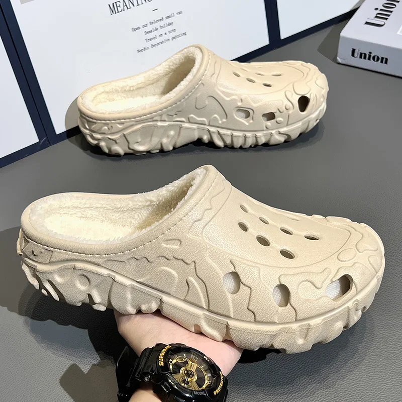 Home Indoor Slippers Outside Men And Women Couples Lightweight Winter Household Warm Fluffy Slippers Plush Cotton Shoes Ladies