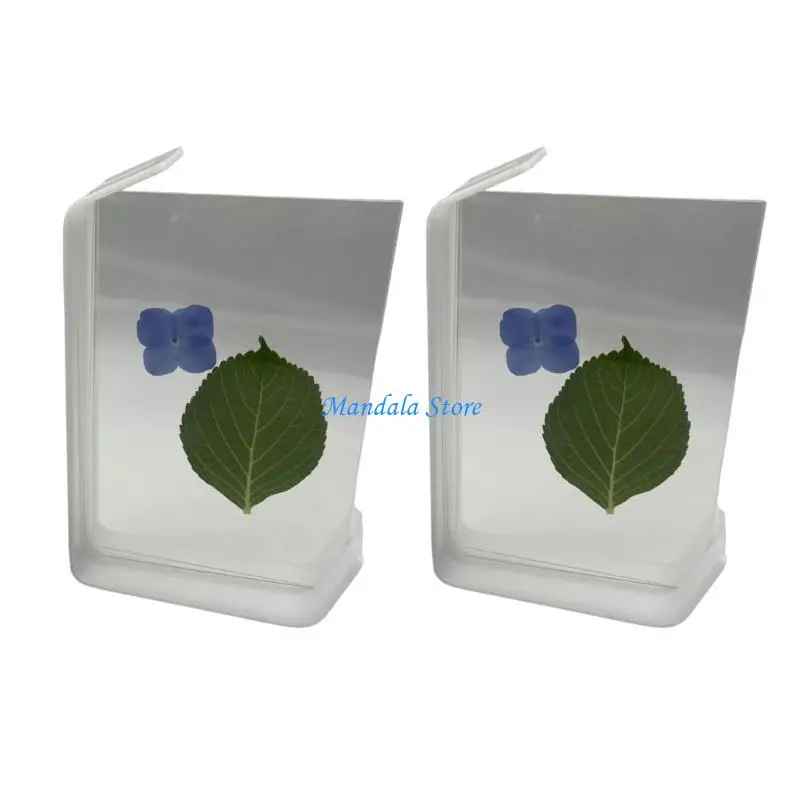 

U2JC Contemporary Acrylic Photo Frame Clear Photo Holder Desktop Stand Creative Leaf Sculpture Display Photo Frame Stable