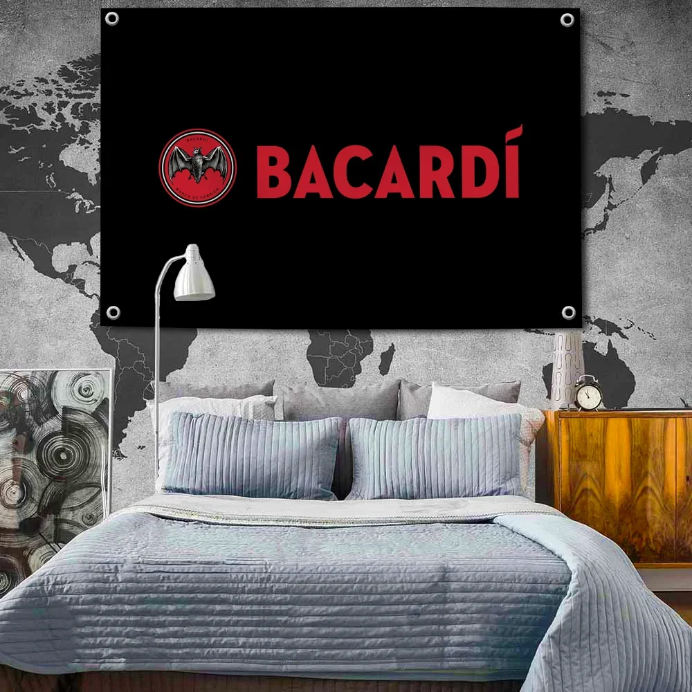 A-BACARDI Flag Hanging Flags 2×3ft 3×5ft Banner for Garage Wall Tapestry Curtain Rcing Flag 90x150cm Banner for Garage Bar Home