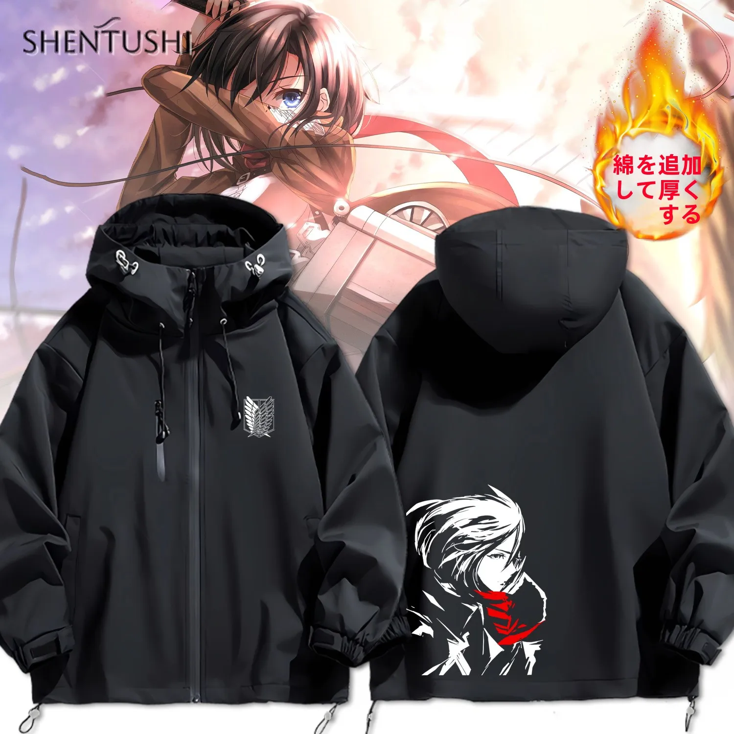 thiened-coton-jaet-ex-atta-sur-titan-anime-vetements-d'exterieur-retention-de-chaleur-hommes-femmes-fermeture-a-glissiere-manteau-a-capuche