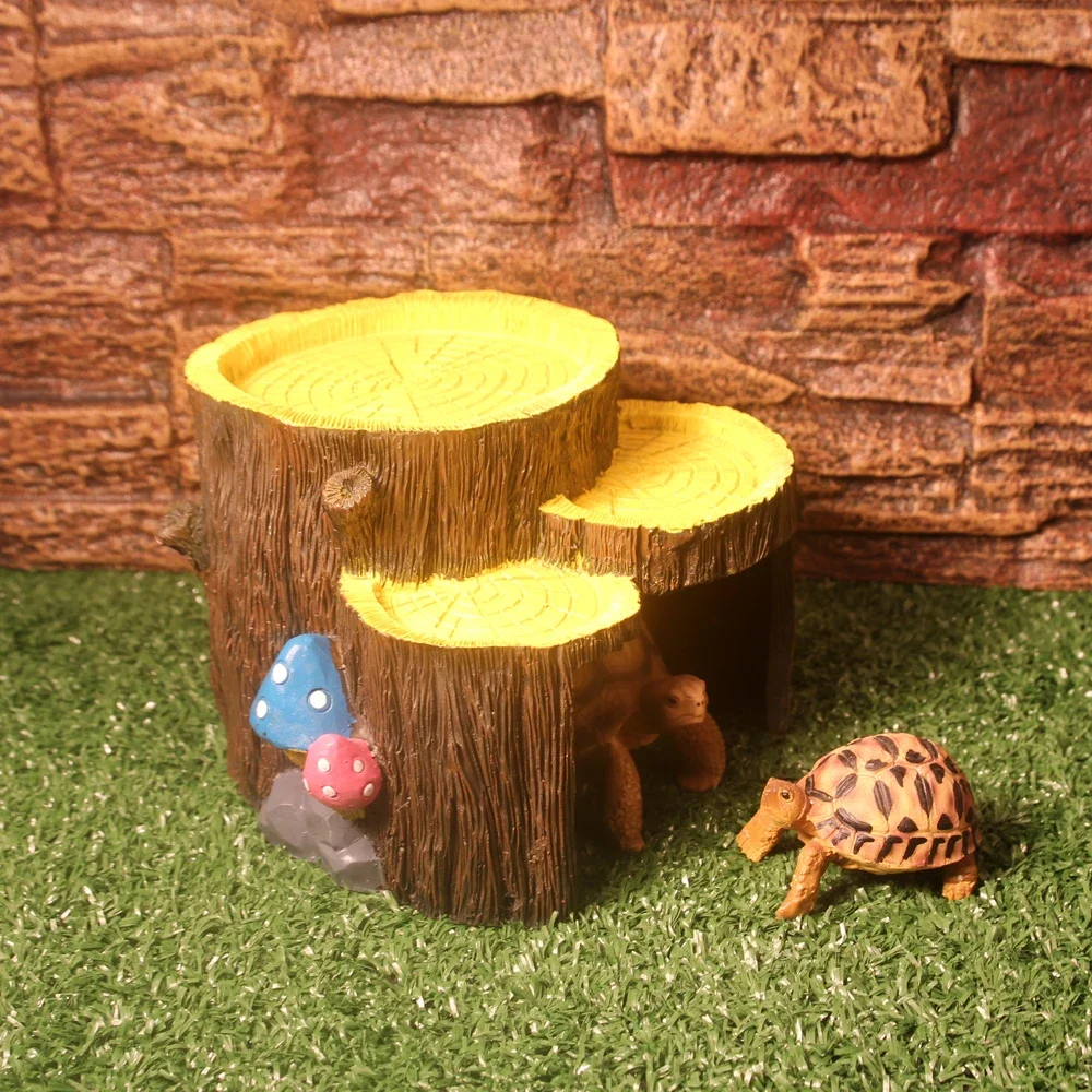 Reptiles House Turtles Tortoise Resin Cave Hiding Spot Habitat Ornament for Lizard Gecko Snake