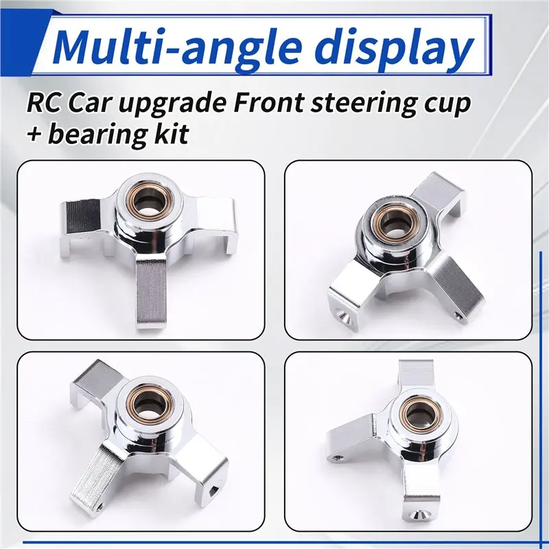 

For MJX 1/14 Scale RC Car Front Steering Cup+ Bearing Kit- Silver Upgrades For Models 14301/14302 14303 14304 Accessories-AA02
