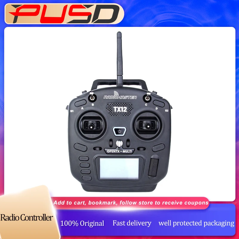 

ELRS Remote Controller Radiomaster TX12 MKII OpenTX Multi Protocol Radio Controller Compact for FPV Drone RC Plane
