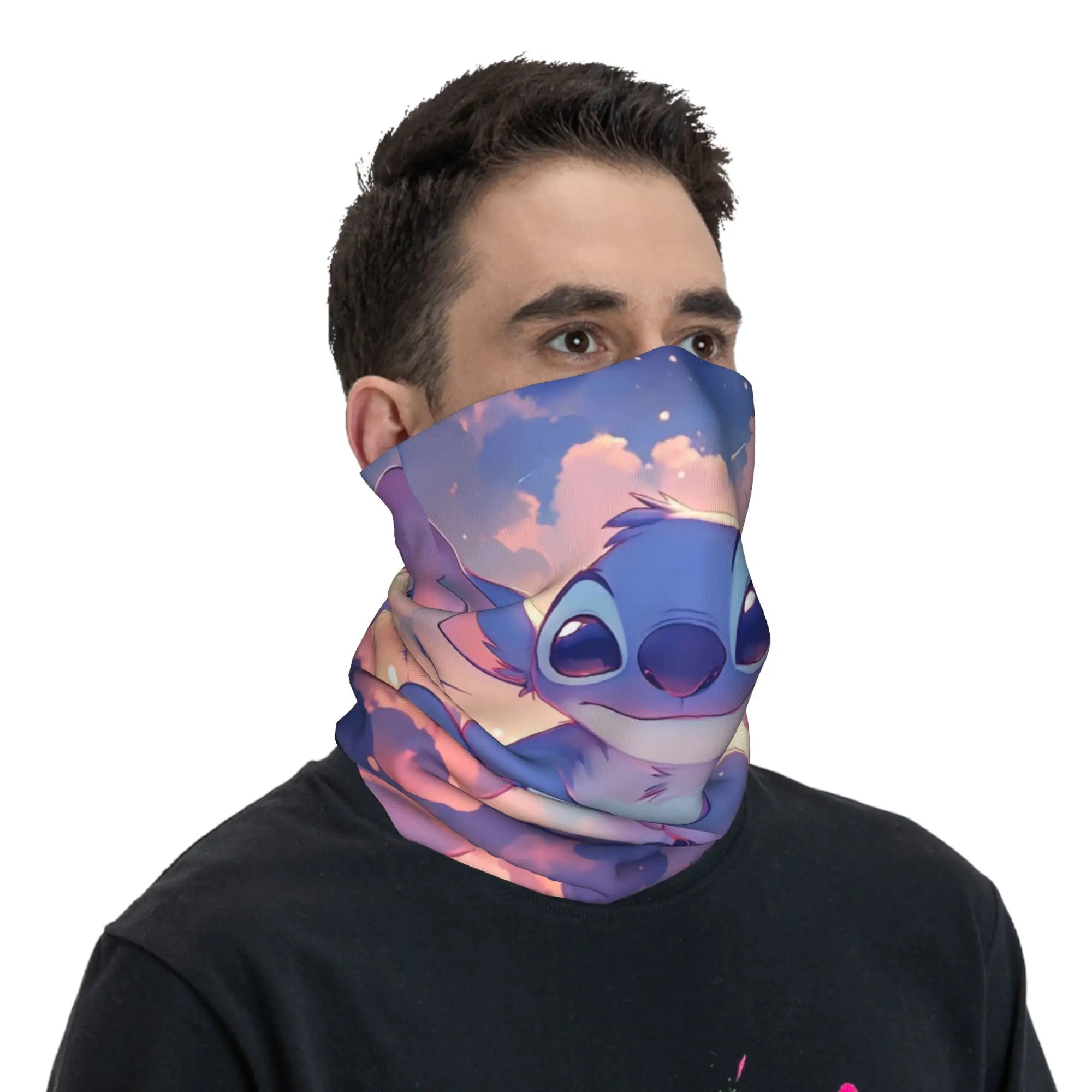 مخصص غرزة أنيمي مطبوعة باندانا الرقبة أدفأ النساء الرجال الشتاء التزلج وشاح أنبوبي الجراب Kawaii الكرتون المطبوعة واقي الوجه