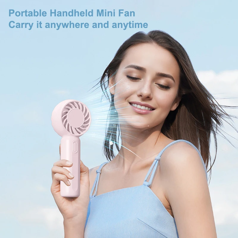 Портативный ручной мини-вентилятор, небольшой карманный вентилятор, 3 скорости с подставкой для телефона, милые USB-перезаряжаемые вентиляторы для взрослых и детей на открытом воздухе