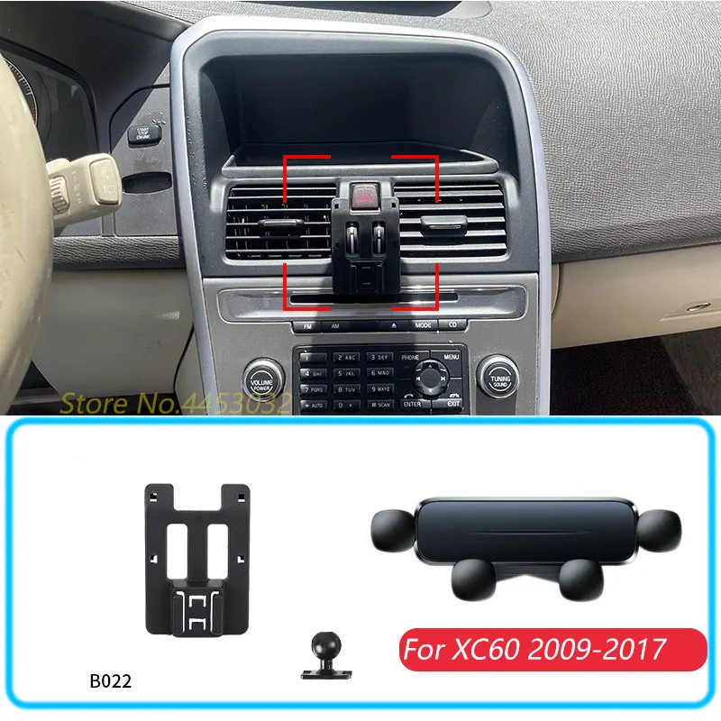

Автомобильный держатель телефона для Volvo XC60 2009-2017, гравитационная подставка, поддержка горизонтального GPS-кронштейна для мобильного телефона, аксессуары с основанием