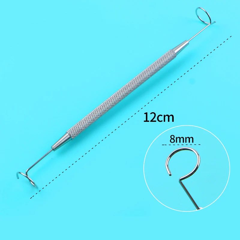 Ophthalmic pig tail probe microsurgical instrument stainless steel double head probe hook