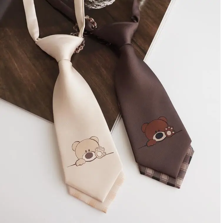 Sweet Japanese Girl Gift Coffee Brown Bear Tie Children