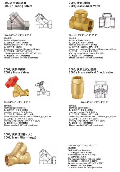 TF DN15-DN100 Non-return Brass Valve Nature Brass Color 1/2