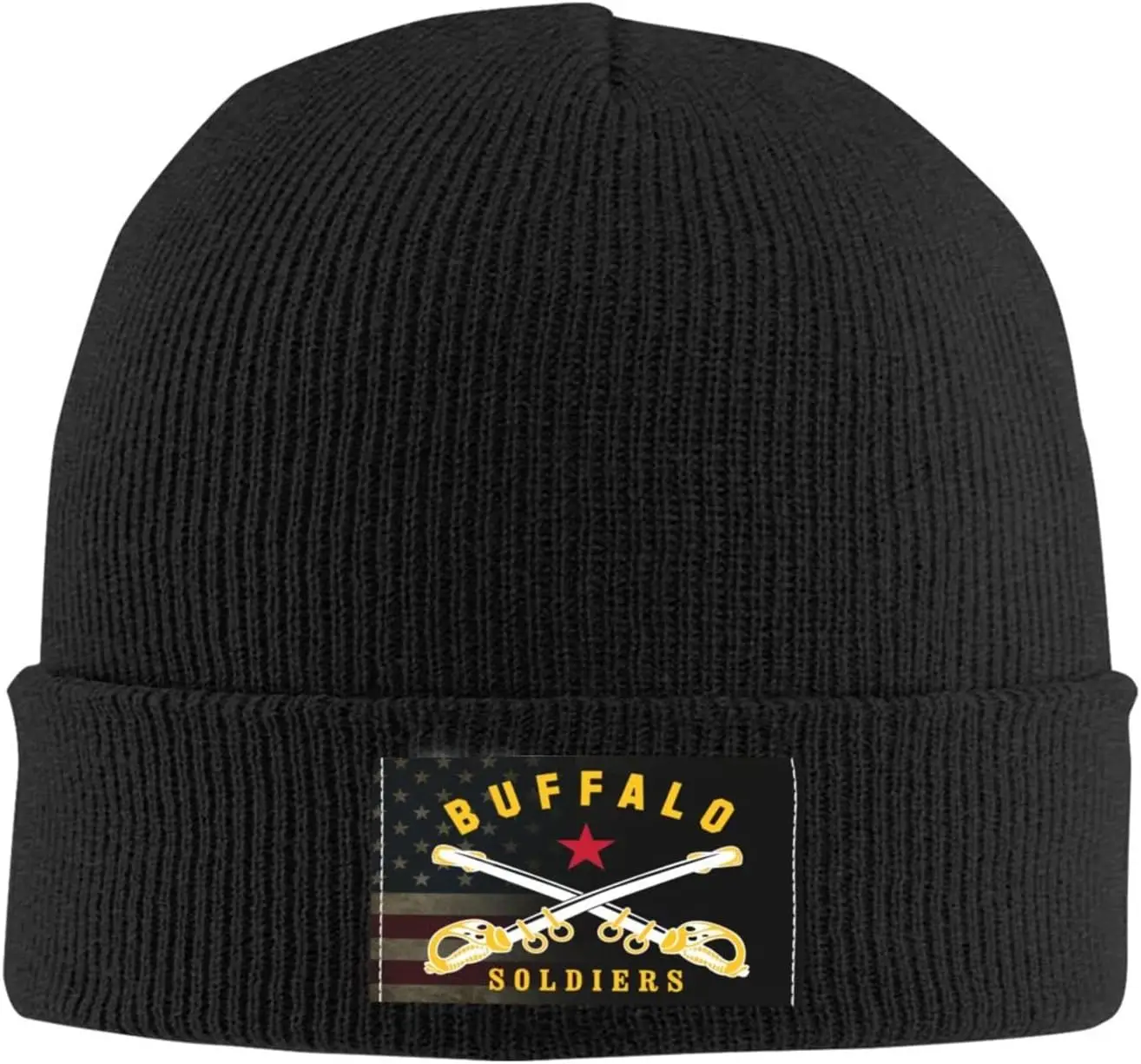 Buffalo Soldier America History Adults Knit Beanie Winter Hat Men Women Skull Cap Outdoor Warm Caps Black