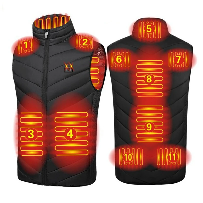 1 Pcs Heated Vest Jacket Fashion Women Men USB Rechargeable Heated Clothing Outdoor Heating Warm Clothes Winter