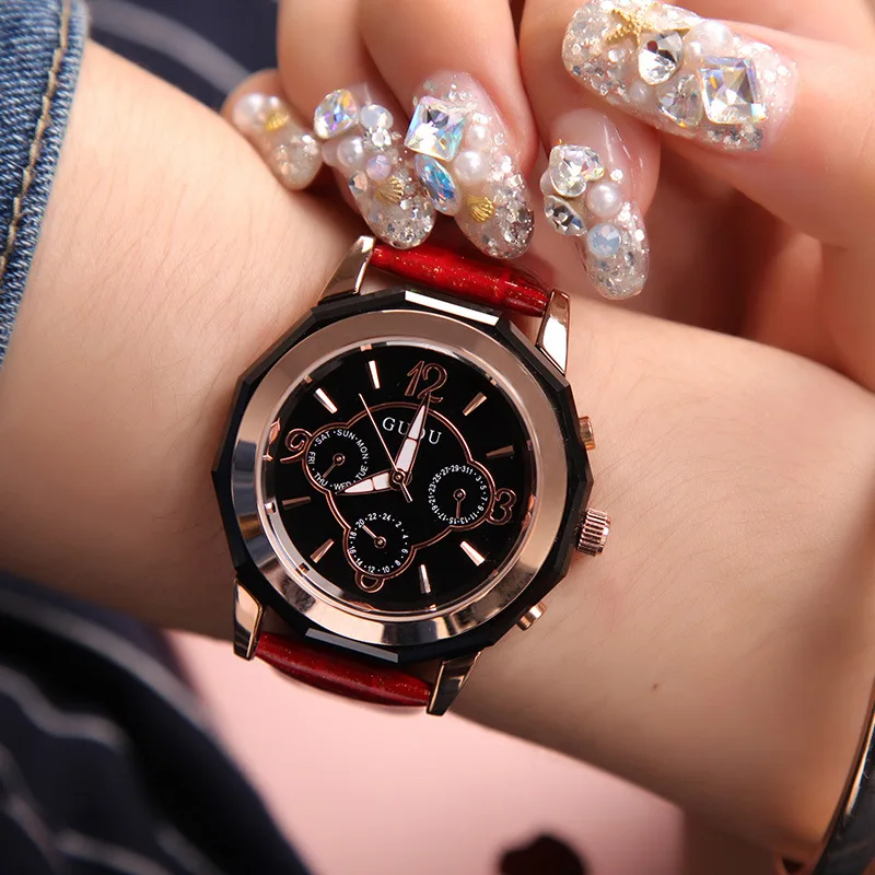 

2026 Новые модные женские часы с тремя глазами, многофункциональные часы с большим циферблатом, креативный подарок для женщин, часы и аксессуары