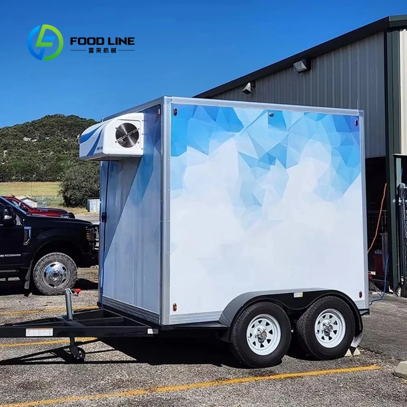 Customized 2.5m Length Double Drop Axle Cargo Cold Room Trailer for Mobile Fresh Food Cold Chain Storage and Transport