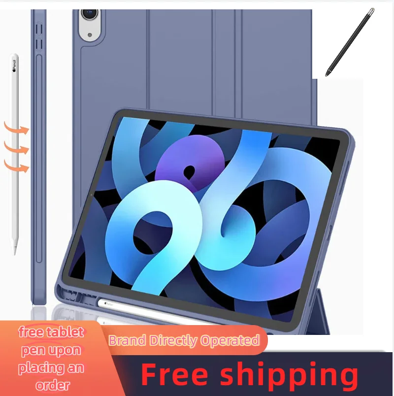 

Tablet Case For iPad(A16) 11th 10th 9.7inch Slim Stand Protective Cover with Pen Holder PC for iPad 10.5/10.2 Air13 Tablet Cover