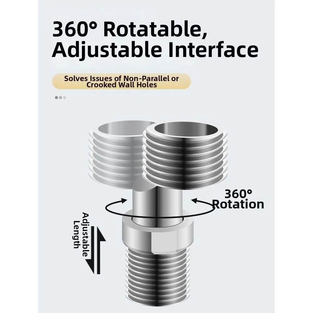 Adjustable Eccentric Extendable Nipple Curved Foot Telescopic Eccentric Screw Adapter 360 Degree Stainless Steel