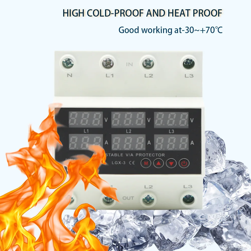 Three-phase four-wire over-voltage protector 100A overload protection voltage protection 63A self-reset limited viewership of pr