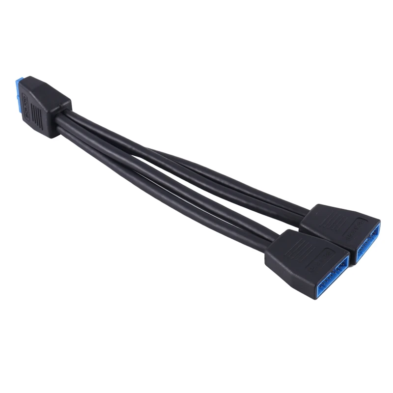 ●Small Mini USB 3.0 19 Pin/20Pin Internal Extension Header 1 To 2 Adapter Splitter Cable for Motherboard-ABFB