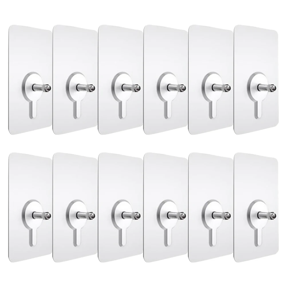

20pcs No Trace Screw Sticker Home Hooks Kitchen Seamless Non Trace Self Adhesive 6x6mm Thick Double Sided Tape For