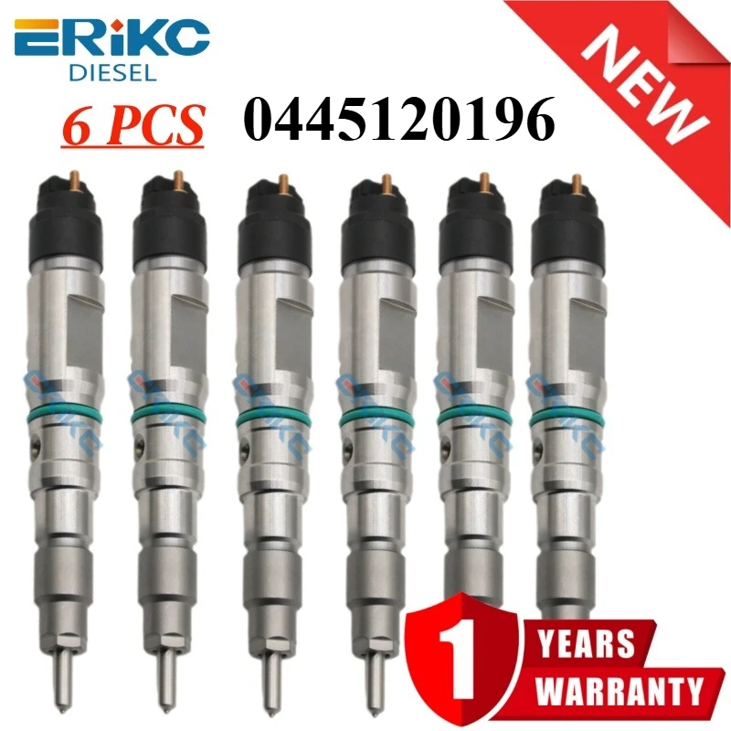 

6 PCS 0445120196 Diesel Injector 0 445 120 196 Common Rail Diesel Injection 0445 120 196 for Liebherr 10117168 10490018