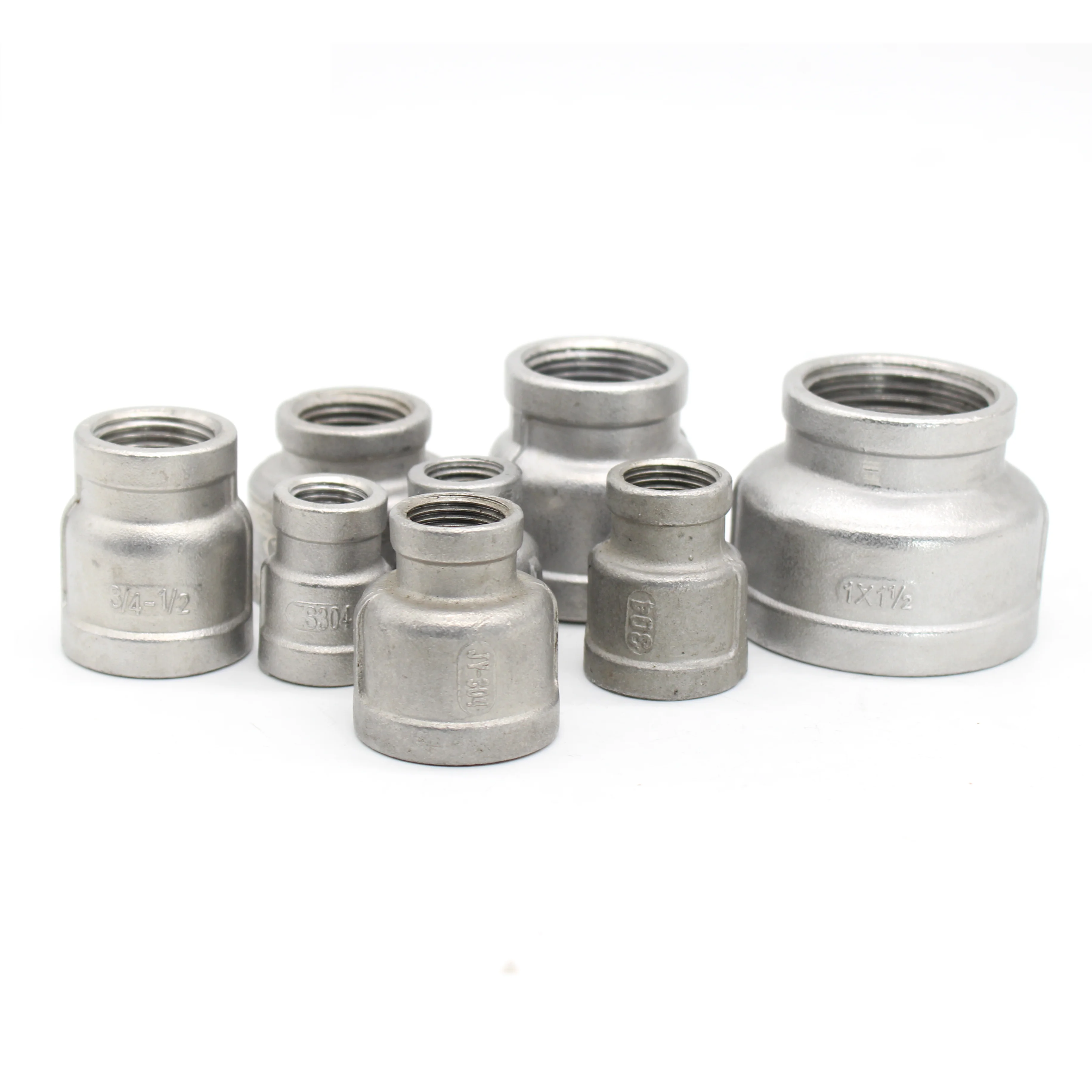 SS304  BSPT  Female Reducer Coupler SS304  Stainless Steel Pipe Fitting Connector Water Gas Oil  1/4" 3/8" 1/2" 3/4" 1"  11/2" 